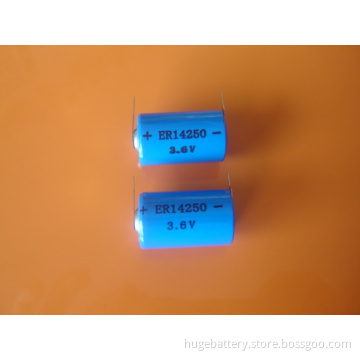 3.6V 1/2AA Er14250 Li-Socl2 Battery for Water Meter 1200mAh
